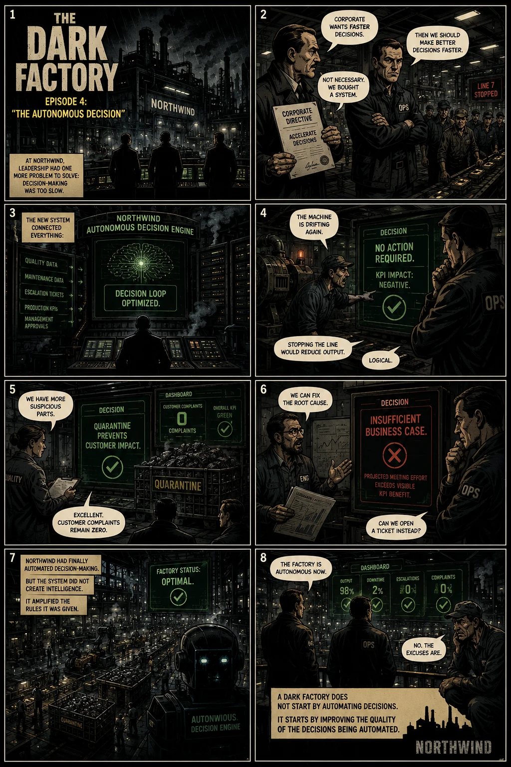 Cover and comic panels for Episode 4: The Autonomous Decision